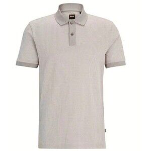 4XL HUGO BOSS Parlay Polo double tipped NWT gray‎ white pattern NWT MSRP $128
